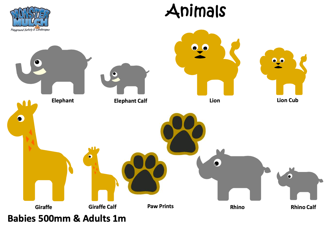 Baby Elephant/ Lion/ Rhino/ Giraffe 500mm